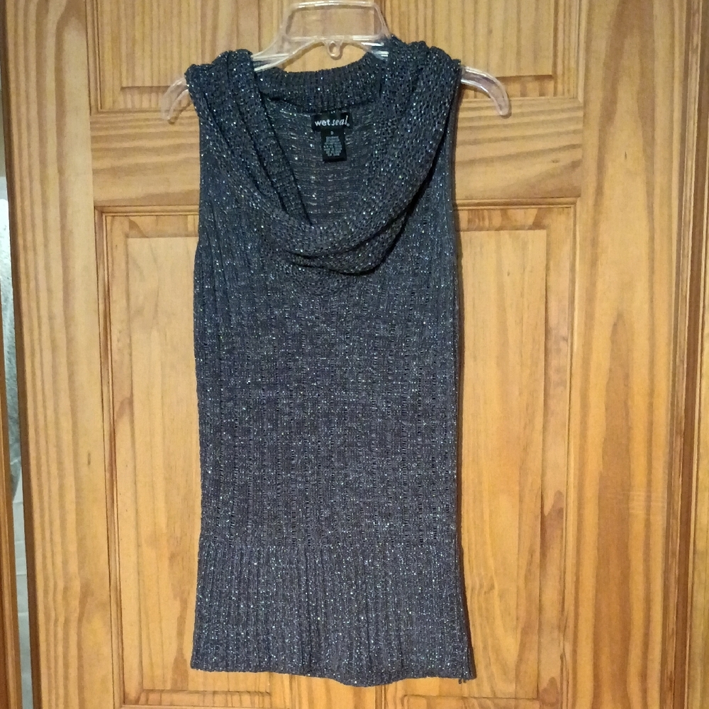 Wet Seal Gray Cowl Neck Sweater